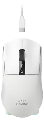 Imagen del producto de Ratón Mars Gaming MMWELITEW, diseño para diestros, óptico, Bluetooth, 20000 DPI, color blanco