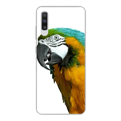 Produktbild von MuchoWow® Handyhülle Schutzhülle Hülle für Samsung Galaxy A70 Papagei - Vogel - Federn - Porträt Silikon Softcase Handy Hülle - Schutzhaube