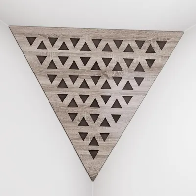 Obrázok produktu pre 2-balenie – basová pasca do rohov stropu „Triangle-F“ | Akustická pena v tvare pyramídy s laminovanou doskou HDF a poťahom [TRI - Sonoma | hnedá]