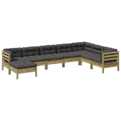 Produktbild von "im Sonderangebot" 8-tlg. Garten-Lounge-Set - elegantes Design - Sitzgruppe/Gartengarnitur - mit Kissen Kiefernholz Imprägniert - Terassenmöbel DEMöbel853370