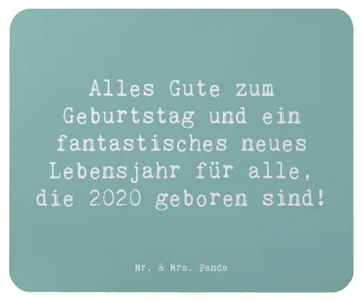 Produktbild von Mr. & Mrs. Panda Mousepad Spruch 2020 Geburtstag Glückwünsche - Meeresbrise - Geschenk, Geboren am, Familie, Liebe, besonderes Jahr, Freunde, mausteppich, Mouse Pad