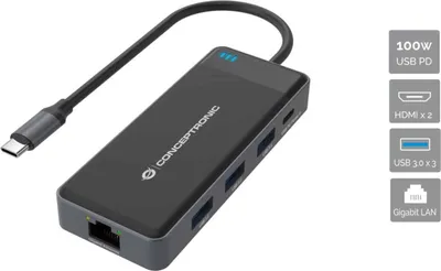 Obrázek produktu pro CONCEPTRONIC DONN14G Conceptronic DONN14G Dokovací stanice USB 3.2 7 v 1