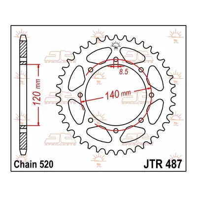 Produktbild von JT Kettenrad 38T 520 JTR487.38