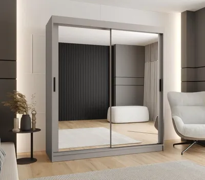 Obrázek produktu pro Zrcadlová šatní skříň 180 cm CASANDRA - kašmír