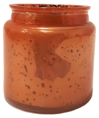 Productafbeelding van Theelichthouder van oranje glas, diameter: 10 cm, hoogte: 10 cm
