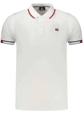 Produktbild von Herren Weißes Poloshirt mit Kontrastdetails und Applikation