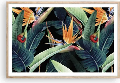 Produktbild von Gerahmtes Poster - Rahmen in heller Eiche - Pflanze Tropisch Blume - 91,5x61 cm - Wand Bild - Wanddeko - Wandbilder - Kunstposter - Wandposter - Bilderrahmen - Bilder - Kunstdruck - P2NAA91x61-5093