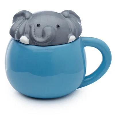 Produktbild von Adoramals Elefant piepsender Tier-Deckel Keramik Tasse