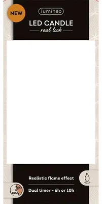 Produktbild von LED Kerze 7,5x20cm mit Timer - Wachs Flacker-Effekt Creme / Warmweiß