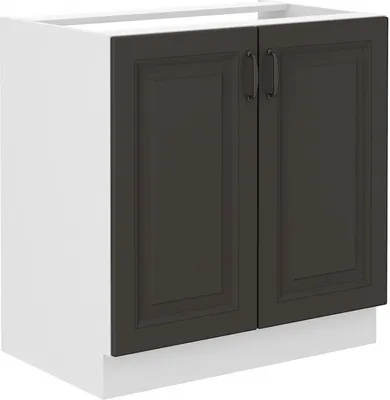 Image de Meuble pour évier SOPHIA – largeur 80 cm, gris foncé / blanc