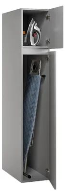 Produktbild von Gilroy - Mehrzweckschrank 2 Türen, 35x195h cm Grau, 3 Regale Italy