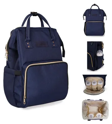 Produktbild von Kikkaboo Wickeltasche Siena, Rucksack, Wickelunterlage, Grifflänge einstellbar dunkelblau