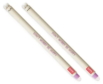 Productafbeelding van Uitwisbare paashaas gel inkt pen - Set van 2 - Warmtegevoelige inkt - 0,7 mm tip diameter - 15 cm lengte