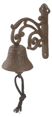 Nostalgische Glocke aus Gusseisen, edelrostfarben, 18,5 x 7,5 x 15 cm