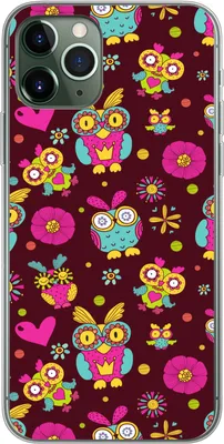 Produktbild von MuchoWow® Handyhülle Schutzhülle Hülle für Telefoonhoesje iPhone 11 Pro Mädchen - Eule - Schokolade - Muster - Mädchen - Kind - Kinder Silikon Softcase Handy Hülle - Handy