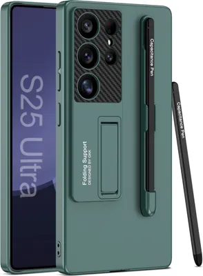 Immagine prodotto di Per Samsung Galaxy S25 Ultra GKK Custodia Portapenna + Penna Verde
