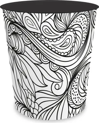 Produktbild von itenga Papierkorb - Motiv Line Art schwarz weiss - ca. 11 Liter