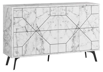 Image de Console en panneau mélaminé blanc 123 x 62,4 x 35 cm