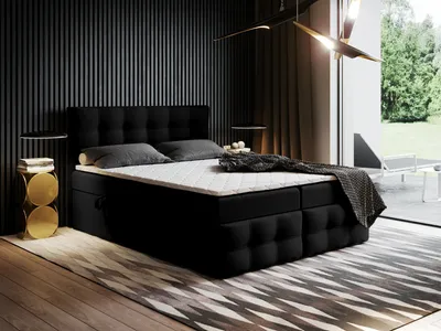Produktbild von Boxspringbett mit Bettkasten Ewora 3 150x190 cm Taschenfedern, Topper T25 + Visco, Polsterbett, Bettgestell, Doppelbett, Stauraum, Schlafzimmer
