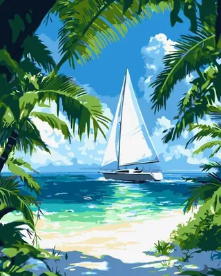Imagen del producto de Pintura por números - Costa tropical, 40x50