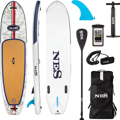 Produktbild von VITAPUR Aufblasbares SUP - Das ultimative Paddleboard für Ozean, Fluss und See - Umarmen Sie das Abenteuer mit dem NES Tropic Aufblasbaren SUP Board - Ideal für alle Gewässer
