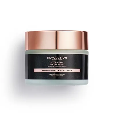 Produktbild von Revolution Beauty Hyaluronic Acid Hydrating, Nachtcreme, Unisex, Gesicht, Feuchtigkeitsspendend, 50 ml, Topf