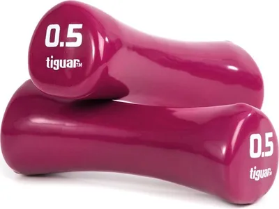 Obrázek produktu pro tiguar vinylové činky 0,5 kg pár, fialové, ergonomické, protiskluzové, odolné
