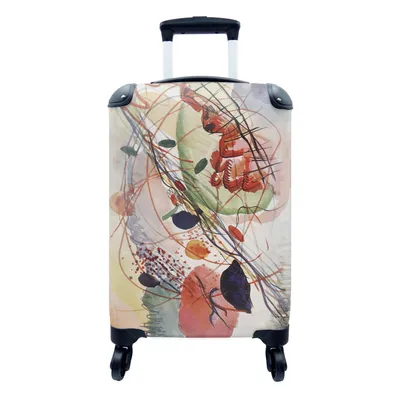 Produktbild von MuchoWow® Koffer Handgepäck Trolley Rollkoffer Kleine Reisekoffer mit 4 Rollen - Aquarell - Kandinsky - Cabin Size < 55x40x23 cm & 55x40x20 cm - Fotokoffer - Kabinenkoffer - Boardgepäck - Reise-Box - Reisekoffer - Reisegepäck - Koffer mit Bild - Trolley für Kinder