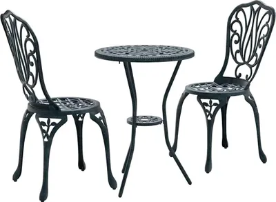 Image de Ensemble bistro de jardin 3 pcs Vert Aluminium