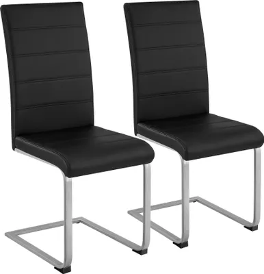 Produktbild von tectake® Set Schwingstuhl Bettina gepolstert mit Kunstlederbezug 41 x 52 x 99 cm