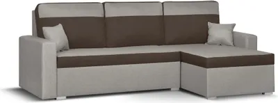 Produktbild von ASTO3 Ecksofa mit Schlaffunktion - Hellbraun/Dunkelbraun