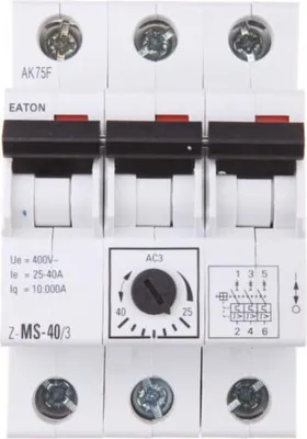 Zdjęcie produktu dla Wyłącznik silnikowy 3-biegunowy 18,5kW 25-40A 248414 Eaton