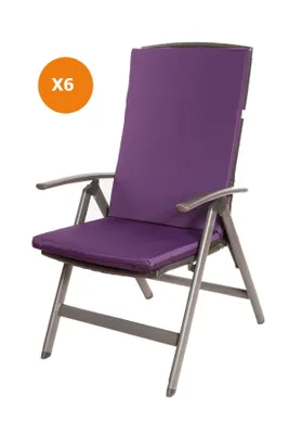 Produktbild von Stuhlkissen 6er set | Sitzkissen 110x47x4cm Violett | sitzkissen gartenmöbel Polsterauflage Auflage für Stühle | stuhlkissen outdoor