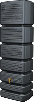 Produktbild von 4rain Regenwasser-Wandtank Slim Wood Decor graphite grey 350 Liter