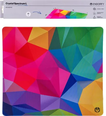 Zdjęcie produktu dla ENDORFY Crystal Spectrum L, Wielobarwny, Wzór, Tkanina, Guma, Podkładka antypoślizgowa, Podkładka dla graczy