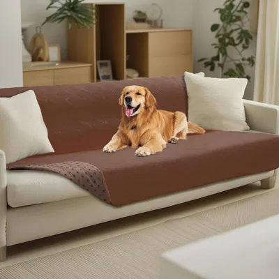 Produktbild von Hundedecke wasserdicht rutschfest waschbar Kaffee Braun 132 x 208 cm