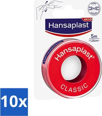 Produktbild von Hansaplast Classic Heftpflaster – Wundpflaster – Wundversorgung – 5 m x 1,25 cm - Vorteilspack - 10 Stücke