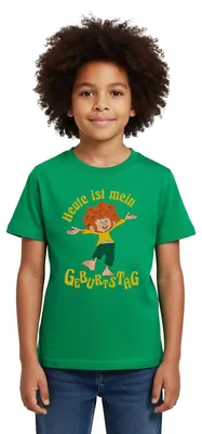Produktbild von Spreadshirt Pumuckl Mit Spruch Heute ist Mein Geburtstag Kinder T-Shirt, 122/128 (7-8 Jahre), Kelly Green