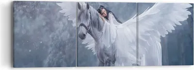 Produktbild von Bild auf Leinwand - Leinwandbild - Frau Pferd Natur - 90x30cm - Wand Bild - Wanddeko - Wandbilder - Leinwanddruck - Bilder - Kunstdruck - Wanddekoration - Leinwand bilder - Wandkunst - CA90x30-3998