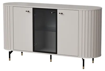 Produktbild von Selsey Zante - Sideboard 3-türig Glastür, graubeige, 150 cm