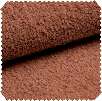 Produktbild von novely® ABEL - Flauschiger Bouclé-Polsterstoff - Recycelter Stoff - Schwer Entzündbarer Möbelstoff - UV-Beständige Meterware 1lfm - Farbe: 12 Ziegelrot