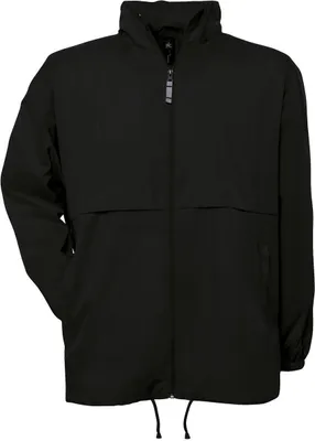 Produktbild von B&C Herren Windbreaker Jacke Winddicht Stehkragen Übergangsjacke Regen, Größe:2XL, Farbe:Schwarz