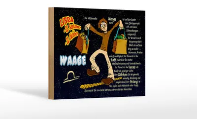 Produktbild von Holzschild Sternzeichen 18x12cm Waage Planet Venus