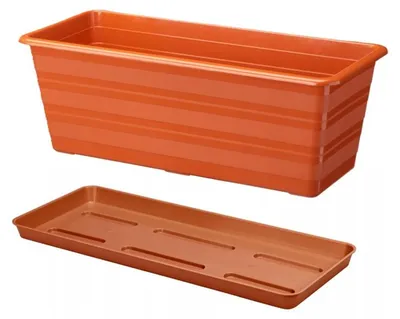 Produktbild von Verdenia DRACO Balkonkasten mit Untersetzer Terrakotta 40 cm