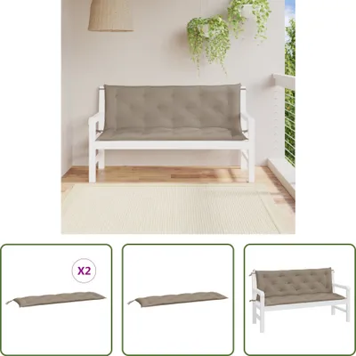 Immagine prodotto di The Living Store Cuscini per panca da giardino 2 pz. Taupe 150x50x7 cm Tessuto Oxford
