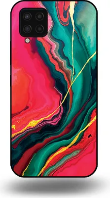Produktbild von Smartphonica Telefon Fall geeignet für Samsung Galaxy A42 5G mit rot grün Marmor Print - TPU Backcover Fall rot grün Marmor Design