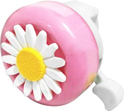 Image de Sonnette de vélo pour enfants, design tournesol en rose/blanc, pour la sécurité & comme cadeau