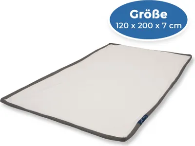 Zdjęcie produktu dla Pokrowiec na materac nawierzchniowy Genius eazzzy z zamkiem błyskawicznym, nadający się do prania, oddychający 120 x 200 x 7 cm