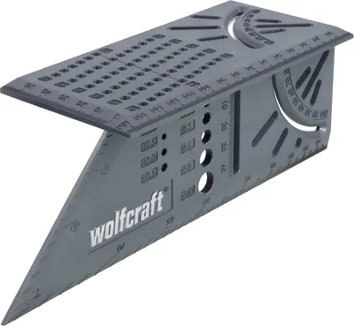 Produktbild von Wolfcraft 3D-Gehrungswinkel 45° und 90° als Streichmaß für paralle Linien