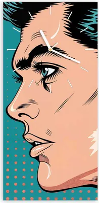 Produktbild von Wanduhr aus Glas mit Motiv Pop Art Paar- 30 x 60 cm - inkl. Aufhängesystem